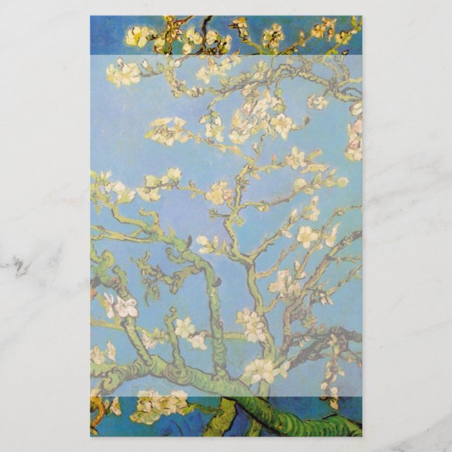 Blossoming Almond Tree by Vincent van Gogh Stationery (Front)
