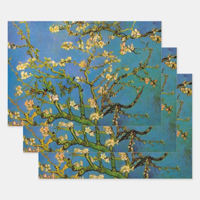 Blossoming Almond Tree by Vincent van Gogh Wrapping Paper Sheet (Set)