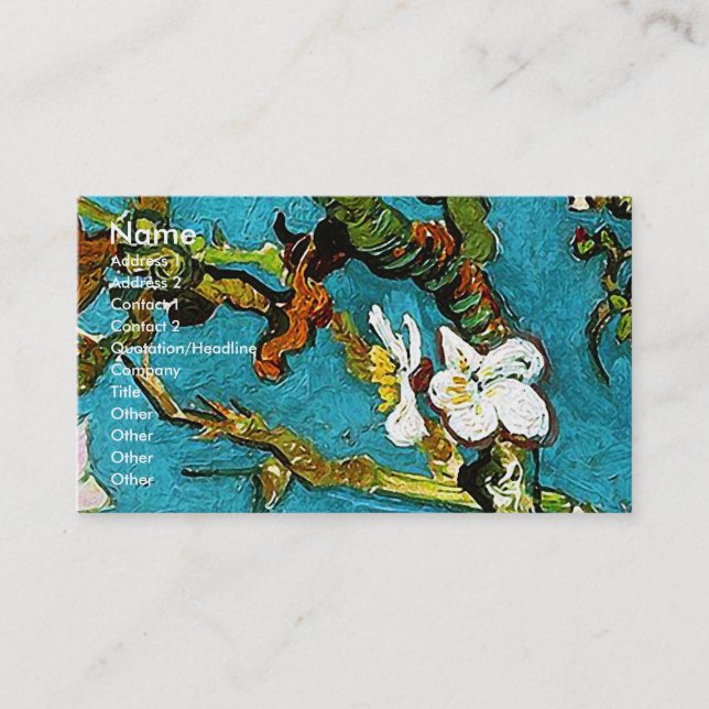 Blossoming Almond Tree Van Gogh Fine Art Business Card (Front)