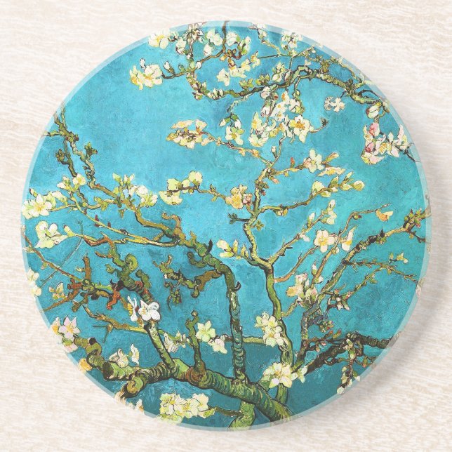 Blossoming Almond Tree Van Gogh Fine Art Coaster (Front)