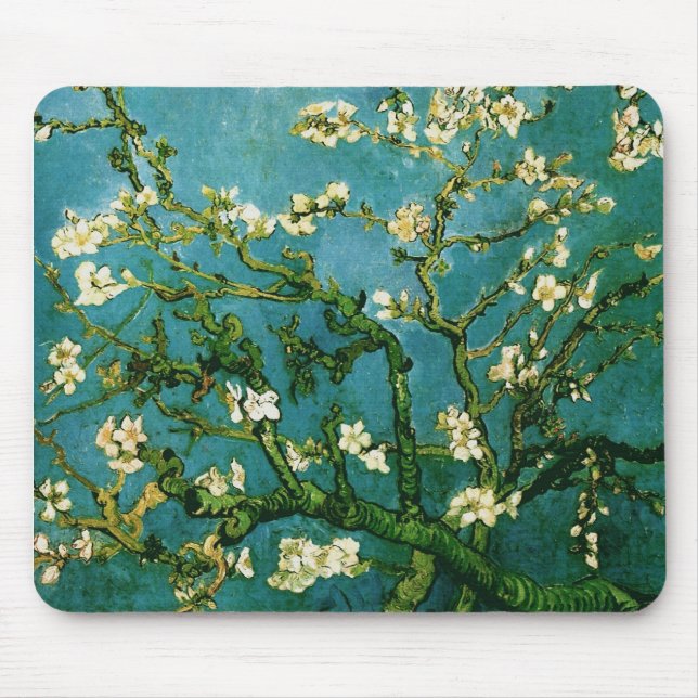 Blossoming Almond Tree Van Gogh Fine Art Mouse Mat (Front)