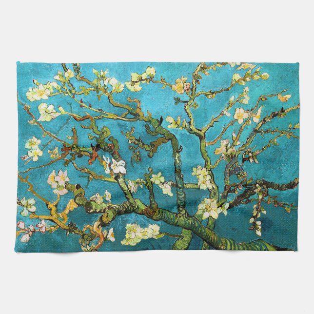 Blossoming Almond Tree Van Gogh Fine Art Tea Towel (Horizontal)