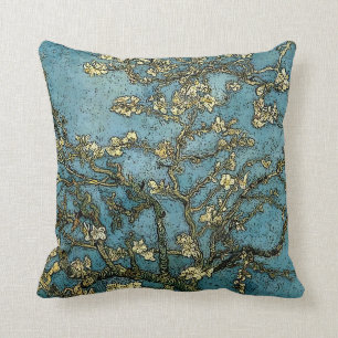 Blossoming Almond Tree (van Gogh) Grunge Cushion