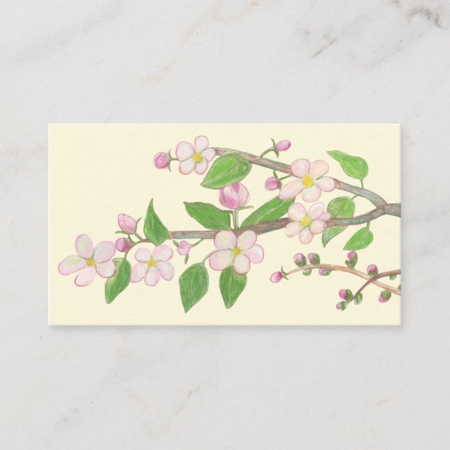 Blossoming Apple Tree Branch Illustration  Enclosure Card (Front)
