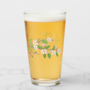 Blossoming Apple Tree Branch Illustration    Glass