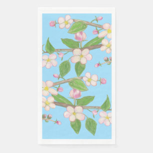 Blossoming Apple Tree Branch Sky Blue Napkin
