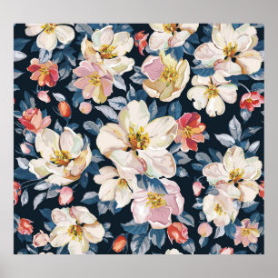 Blossoming Apple Tree Elegance Pattern Poster