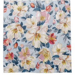 Blossoming apple tree, elegance pattern. shower curtain