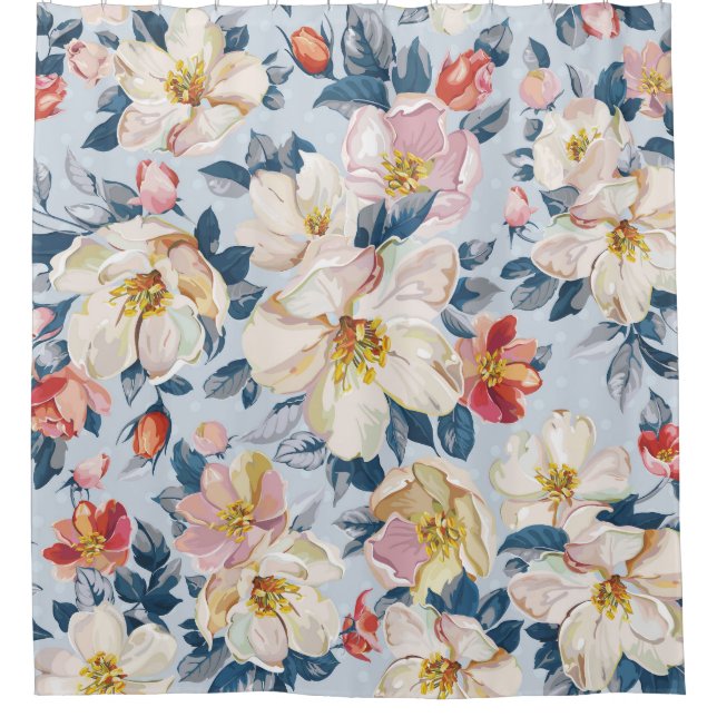 Blossoming apple tree, elegance pattern. shower curtain (Front)