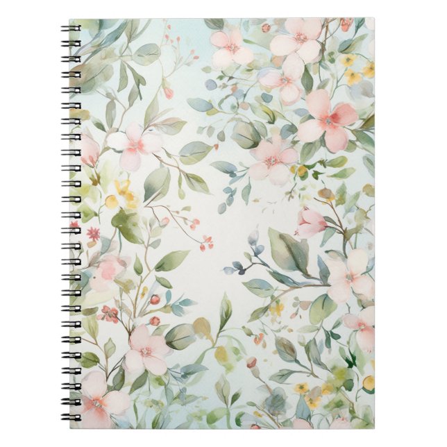 Blossoming Apple trees watercolours Notebook (Front)