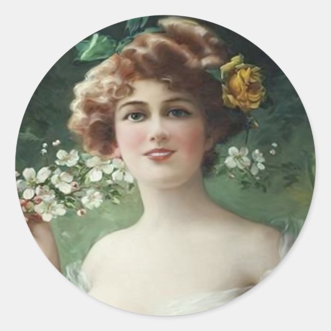 Blossoming Beauty Classic Round Sticker (Front)