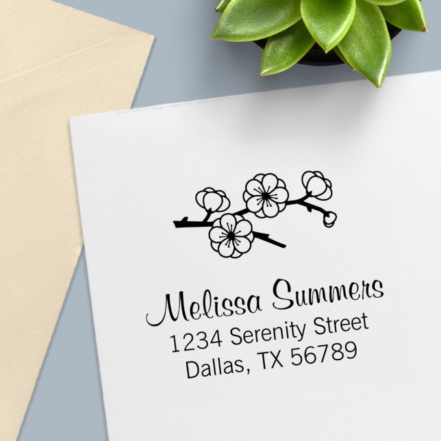 Blossoming Branch Address Self-inking Stamp (Creator Uploaded)