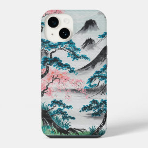 Blossoming Branches and Misty Peaks iPhone 14 Case