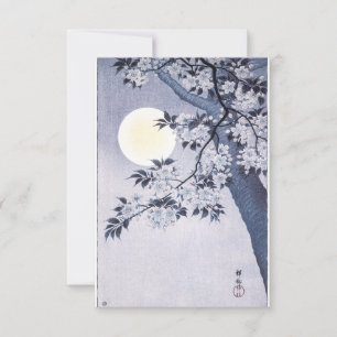 Blossoming Cherry on a Moonlit Night Invitation