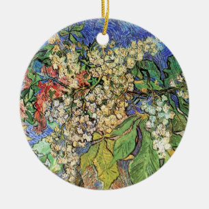 Blossoming Chestnut Branches by Vincent van Gogh Ceramic Tree Decoration