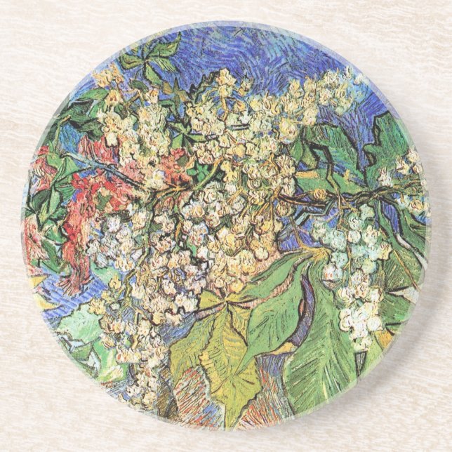 Blossoming Chestnut Branches by Vincent van Gogh Coaster (Front)