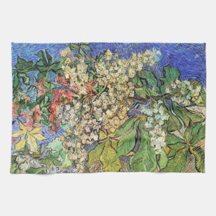 Blossoming Chestnut Branches by Vincent van Gogh Tea Towel