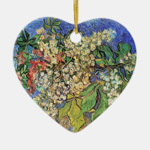 Blossoming Chestnut Branches Vincent van Gogh. Ceramic Tree Decoration