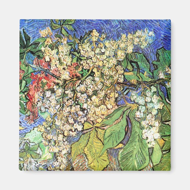 Blossoming Chestnut Branches Vincent Van Gogh Magnet (Front)