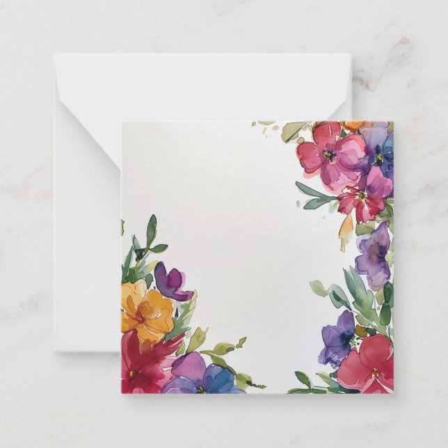 Blossoming Colours Floral Frame Card (Front)