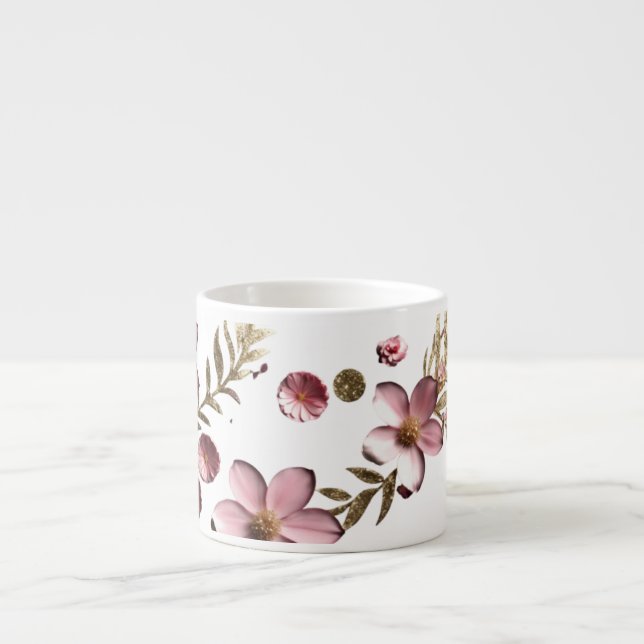 Blossoming Elegance: Speciality Espresso Mug  (Front)