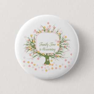 Blossoming Family Tree 6 Cm Round Badge
