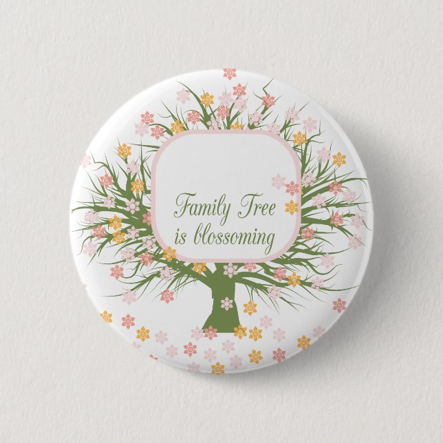 Blossoming Family Tree 6 Cm Round Badge (Front)