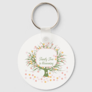 Blossoming Family Tree Key Ring