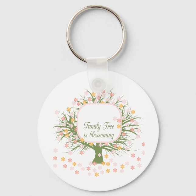 Blossoming Family Tree Key Ring (Front)