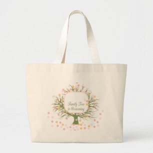 Blossoming Family Tree Large Tote Bag