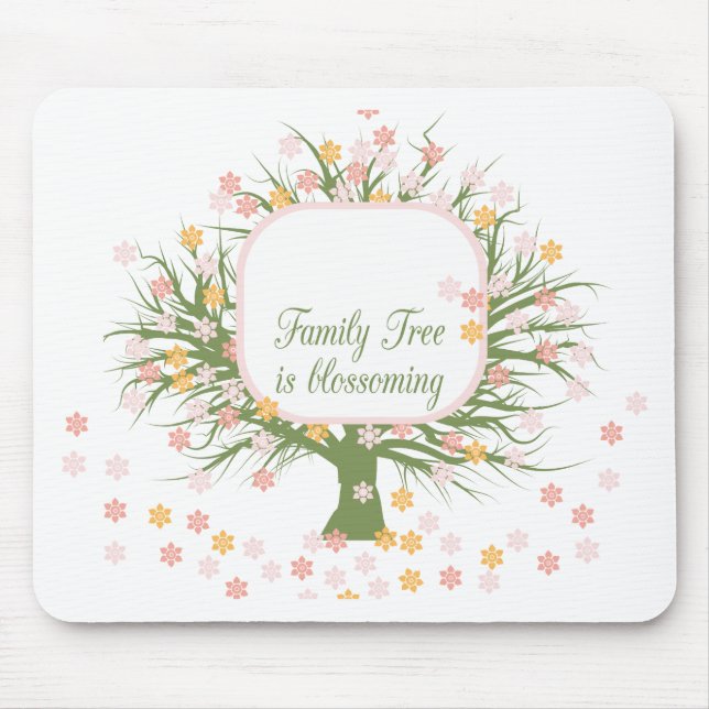 Blossoming Family Tree Mouse Mat (Front)
