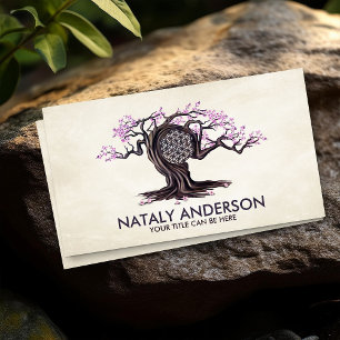 Blossoming Flower of life Tree Business Card