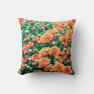 Blossoming flowers in a gardenautumn, background,  cushion