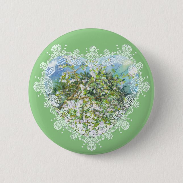Blossoming garden 6 cm round badge (Front)