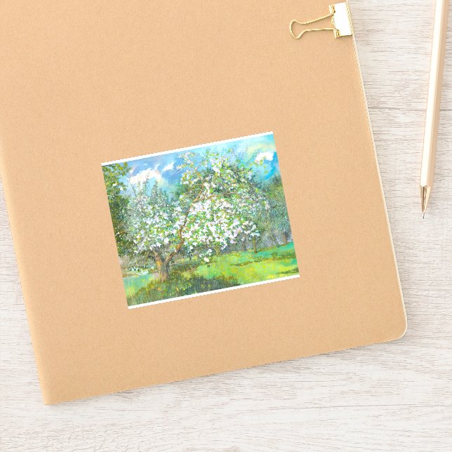 Blossoming garden  painting  watercolor (Notebook)