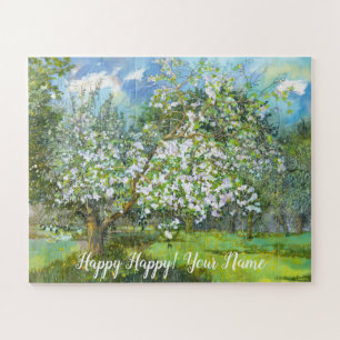 Blossoming garden  painting  watercolor  jigsaw puzzle