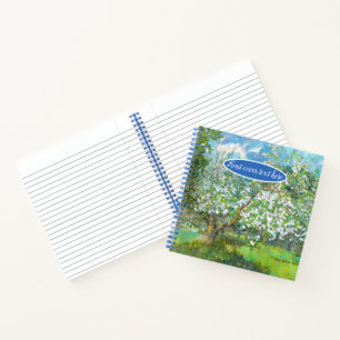 Blossoming garden painting watercolor notebook