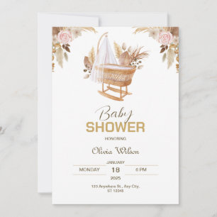 Blossoming Joy: Watercolor Floral Baby Shower Invitation