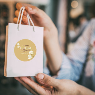 Blossoming Love with White Rose Bridal Shower Classic Round Sticker