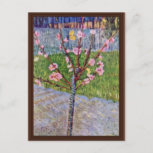 Blossoming Peach Tree By Vincent Van Gogh Postcard (Front)