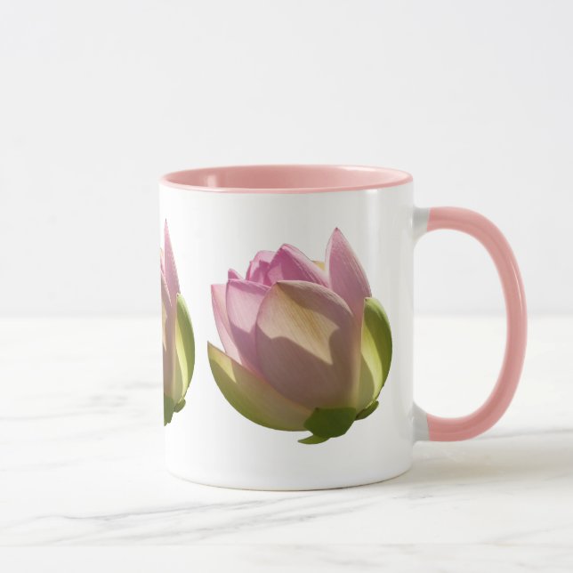 Blossoming Pink Lotus Flower Summer Mug (Right)
