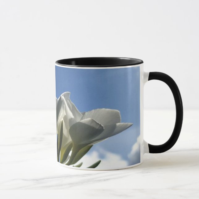 Blossoming Plumeria Against a Radiant Sky Mug (Right)