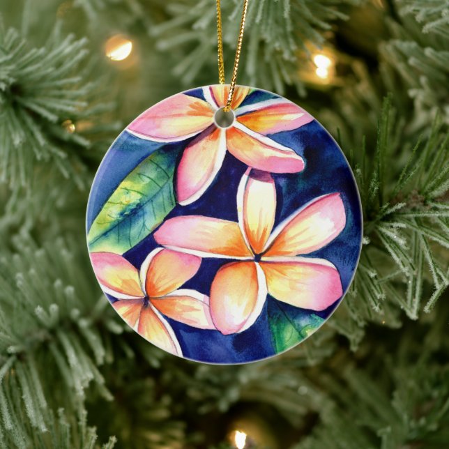 Blossoming Plumeria Ceramic Tree Decoration (Tree)