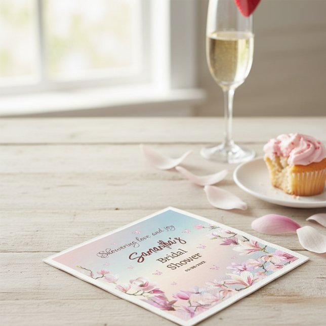 Blossoming Romance - Bridal Shower Paper Napkin (Creator Uploaded)