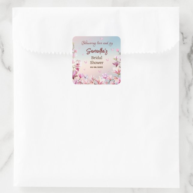 Blossoming Romance - Bridal Shower Sticker (Bag)