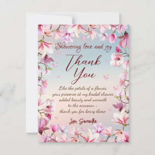 Blossoming Romance - Bridal Shower Thank You Card