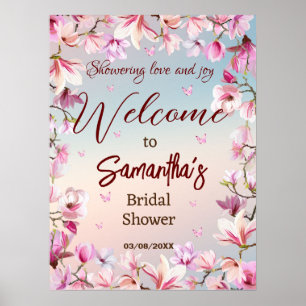 Blossoming Romance - Bridal Shower Welcome Poster