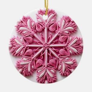 Blossoming Snowflake Elegance Ceramic Tree Decoration