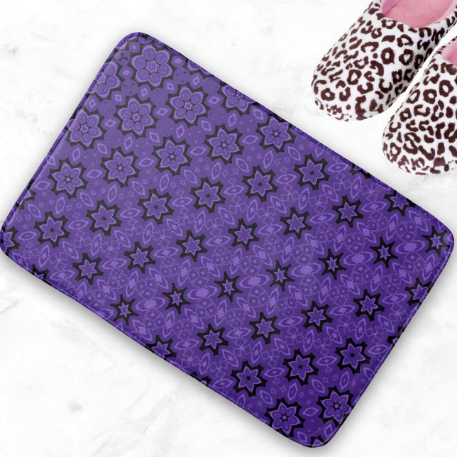Blossoming Star Mandala Purple  Bath Mat (Creator Uploaded)