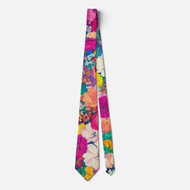 Blossoming Summer Floral Country Garden Tie (Front)